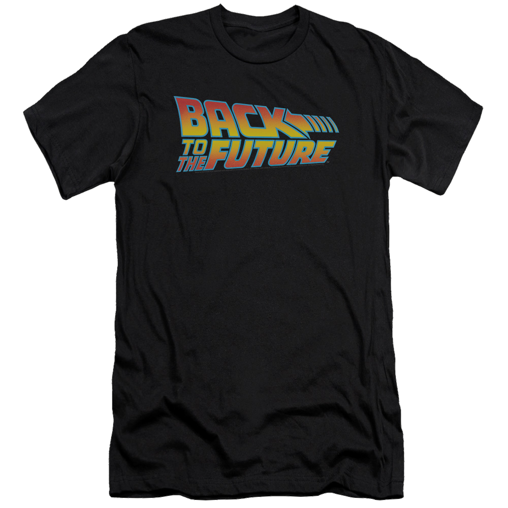 Back To The Future Logo - Men's Premium Slim Fit T-Shirt