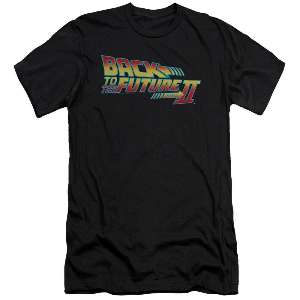 Back to the Future Trilogy Logo - Men's Premium Slim Fit T-Shirt