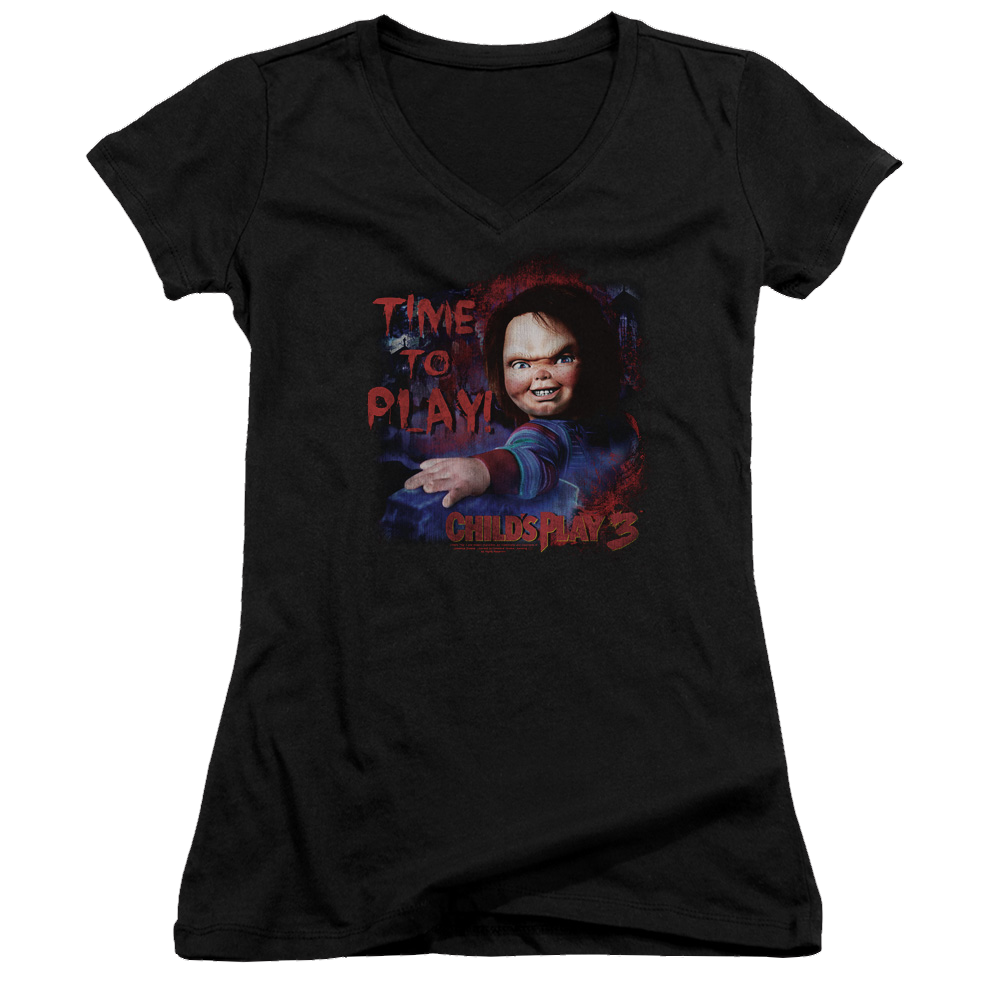 Child's Play Time To Play - Juniors V-Neck T-Shirt