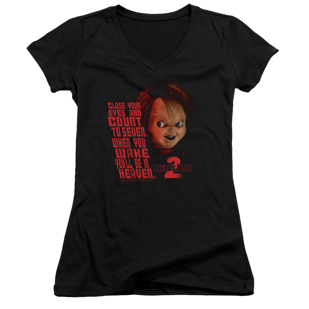 Child's Play In Heaven - Juniors V-Neck T-Shirt