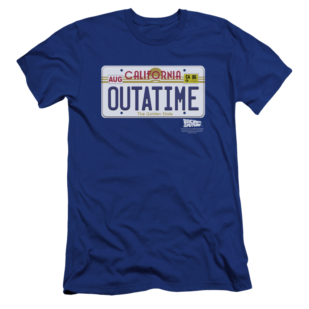 Back To The Future Outatime Plate - Men's Premium Slim Fit T-Shirt