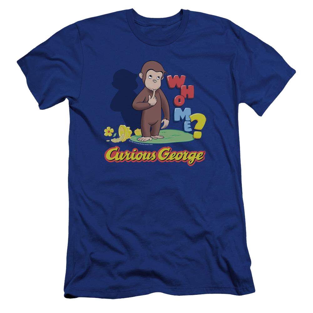 Curious George Who Me - Men's Premium Slim Fit T-Shirt