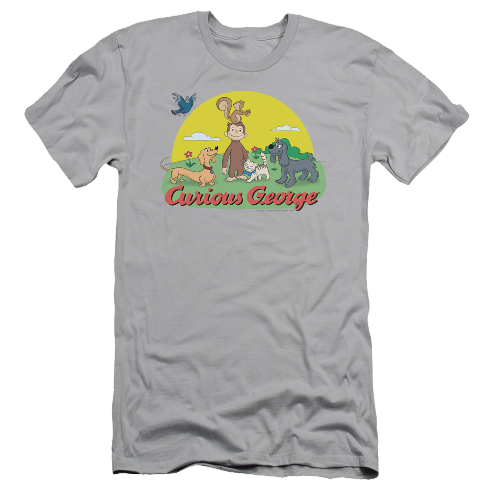 Curious George Sunny Friends - Men's Slim Fit T-Shirt