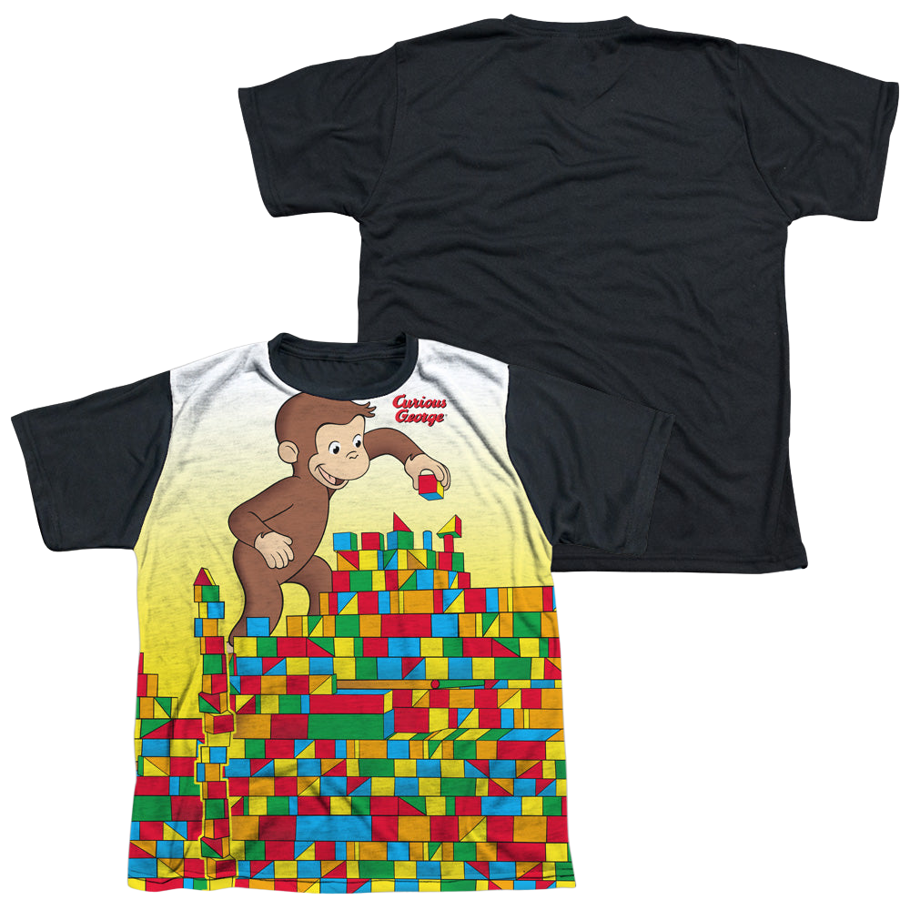 Curious George Building Blocks - Youth Black Back T-Shirt