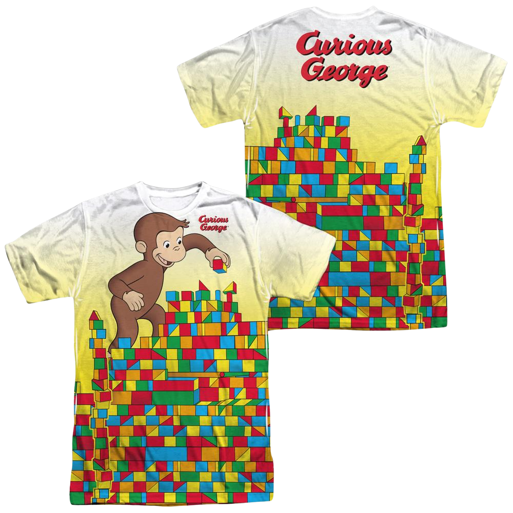 Curious George Building Blocks Men's All Over Print T-Shirt