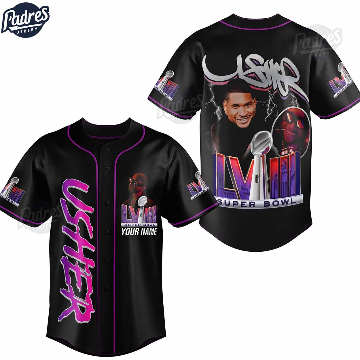 Usher Super Bowl Personalized Baseball Jersey - Padres Jersey Oasis: Elevate Your Baseball Style Game