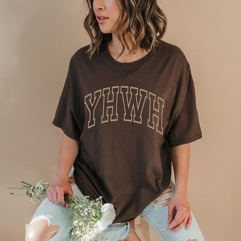 Varsity YHWH Shirt Christian T-shirt For Men Aesthetic Christian Apparel YAHWEH T-shirt Christian Crewneck Casual Menswear