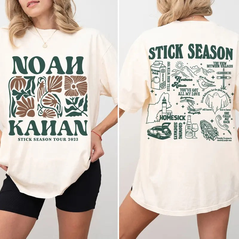 Vintage Stick Season Tour 2023 Sweatshirt, 2 Sides Noah Kahan Stick Season Tour 2023, Kahan Folk Pop Music Shirt, Country Music Shirt