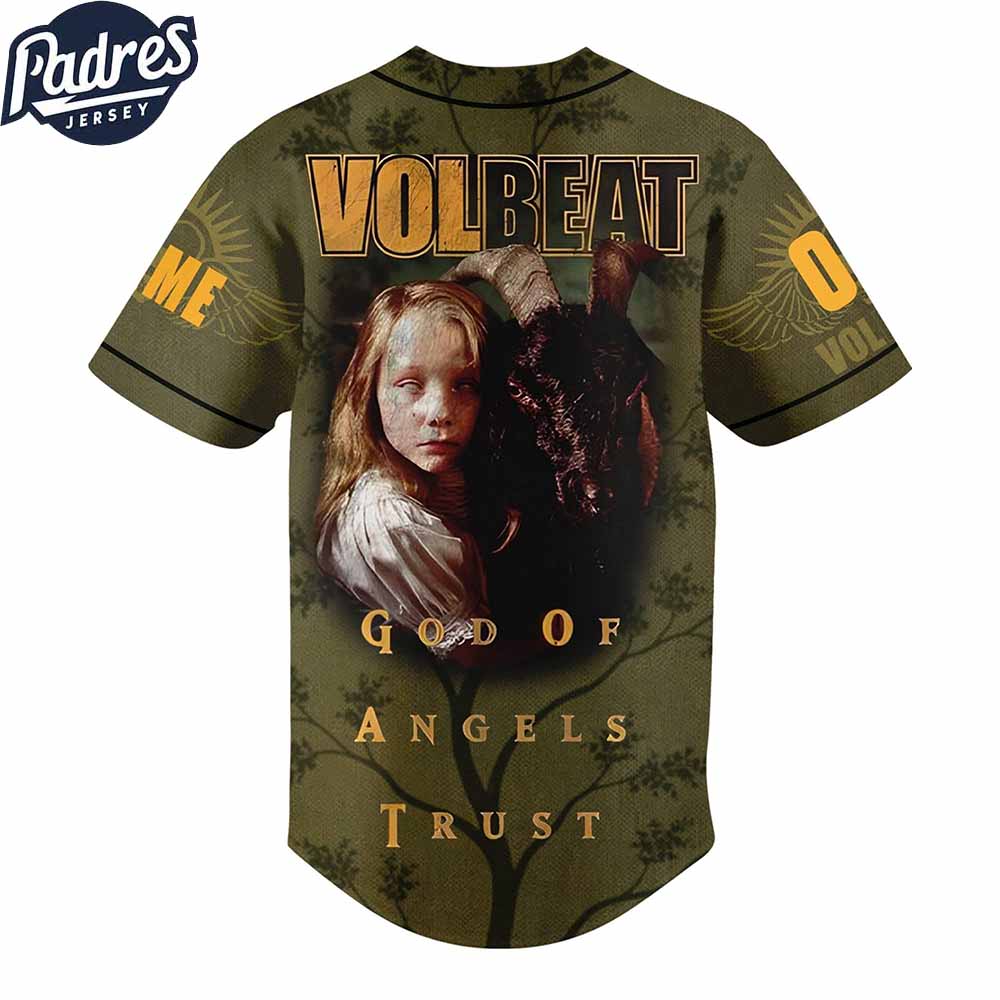 VolBeat God Of Angels Trust Music Baseball Jersey - Padres Jersey Oasis: Elevate Your Baseball Style Game
