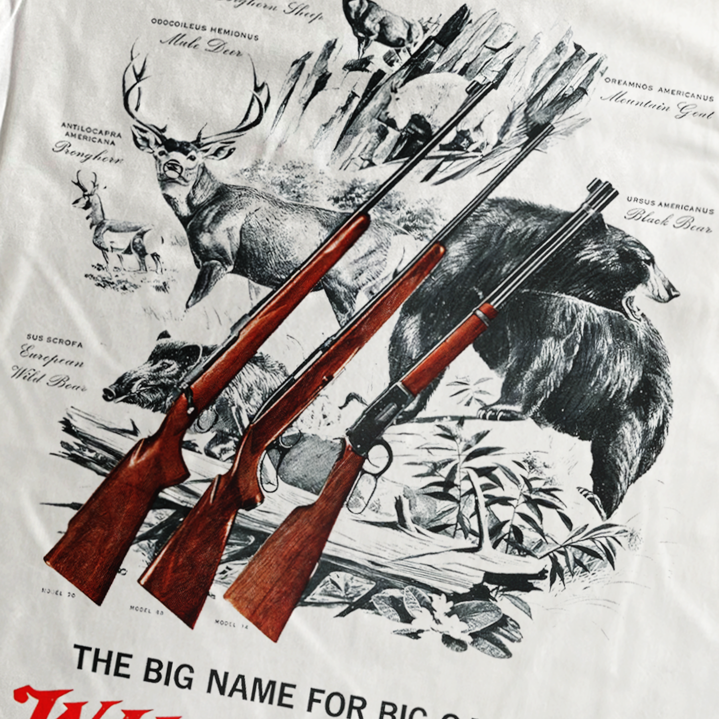 WINCHESTER 'BIG GAME' HEAVYWEIGHT WHITE T-SHIRT