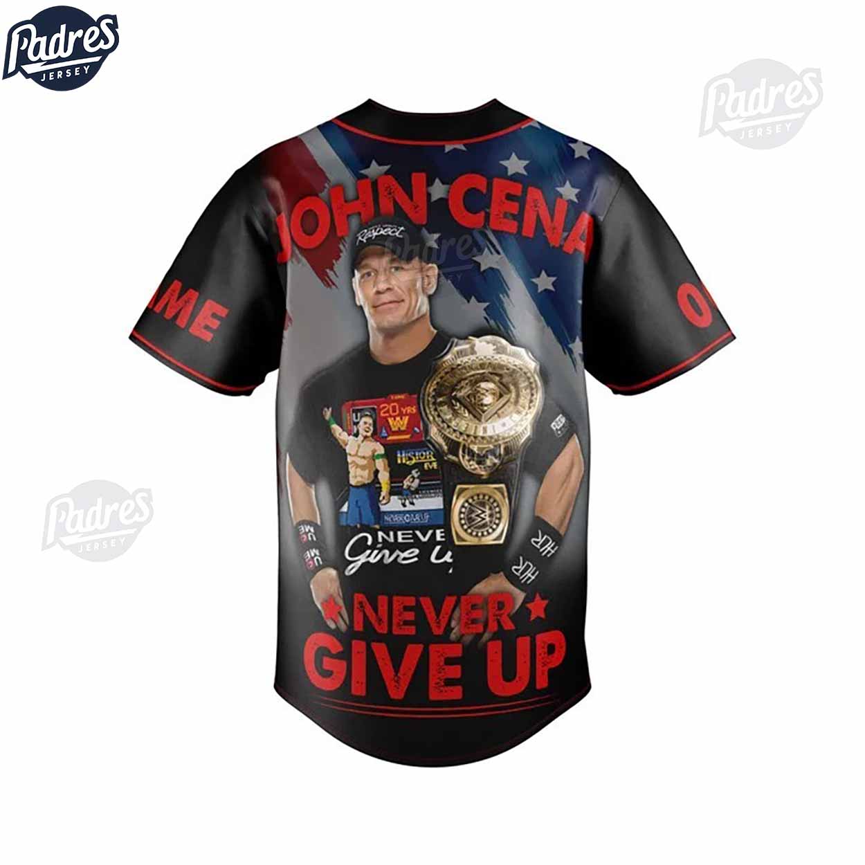 WWE Never Give Up John Cena Baseball Jersey - Padres Jersey Oasis: Elevate Your Baseball Style Game