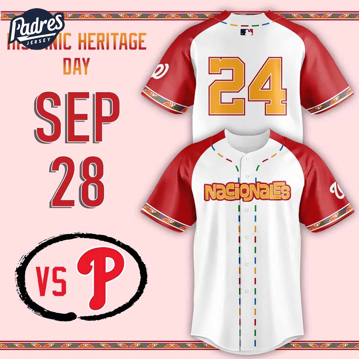 Washington Nationals Hispanic Heritage Day 2024 Baseball Jersey Style - Padres Jersey Oasis: Elevate Your Baseball Style Game