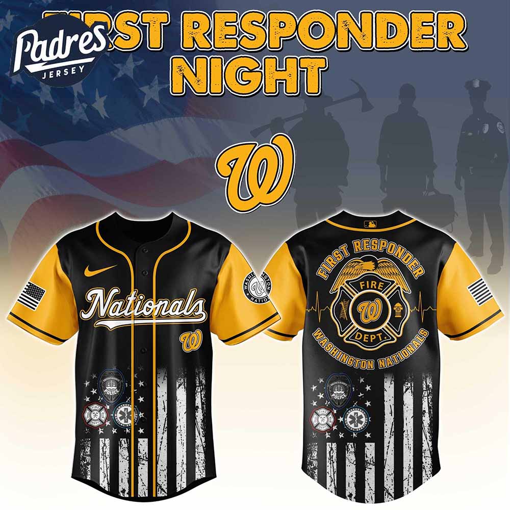 Washington Nationals MLB x First Responders Baseball Jersey - Padres Jersey Oasis: Elevate Your Baseball Style Game