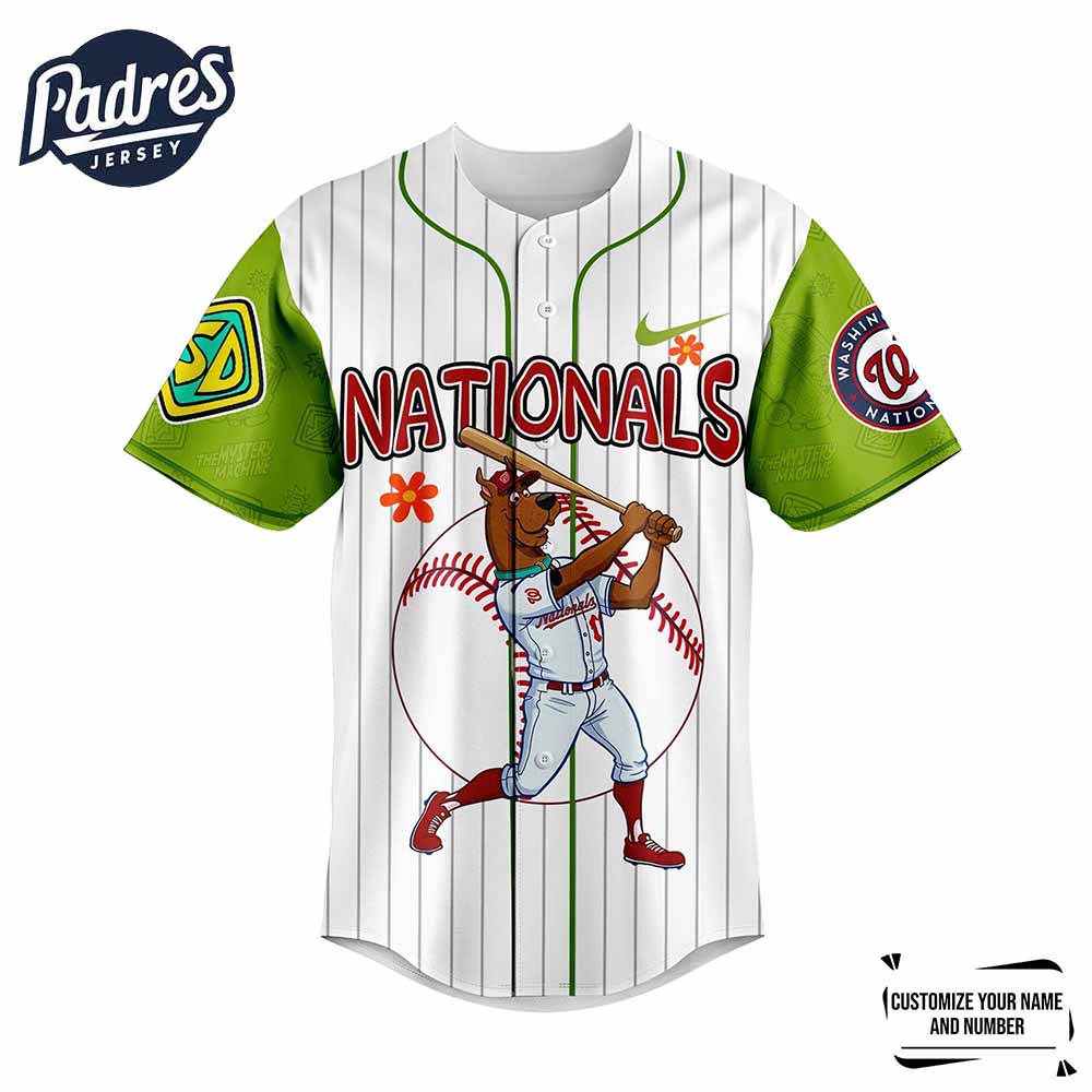 Washington Nationals MLB x Scooby Doo Personalized Baseball Jersey Outfit - Padres Jersey Oasis: Elevate Your Baseball Style Game