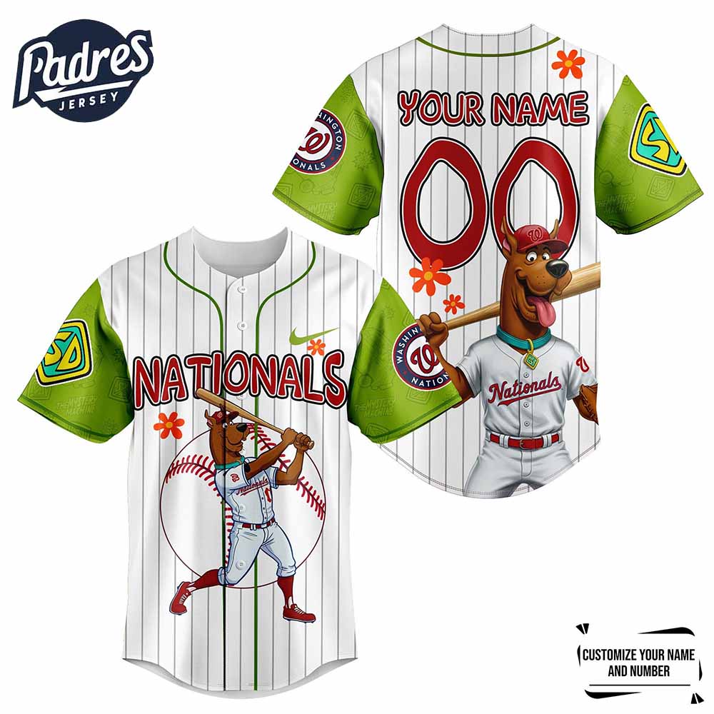 Washington Nationals MLB x Scooby Doo Personalized Baseball Jersey Outfit - Padres Jersey Oasis: Elevate Your Baseball Style Game