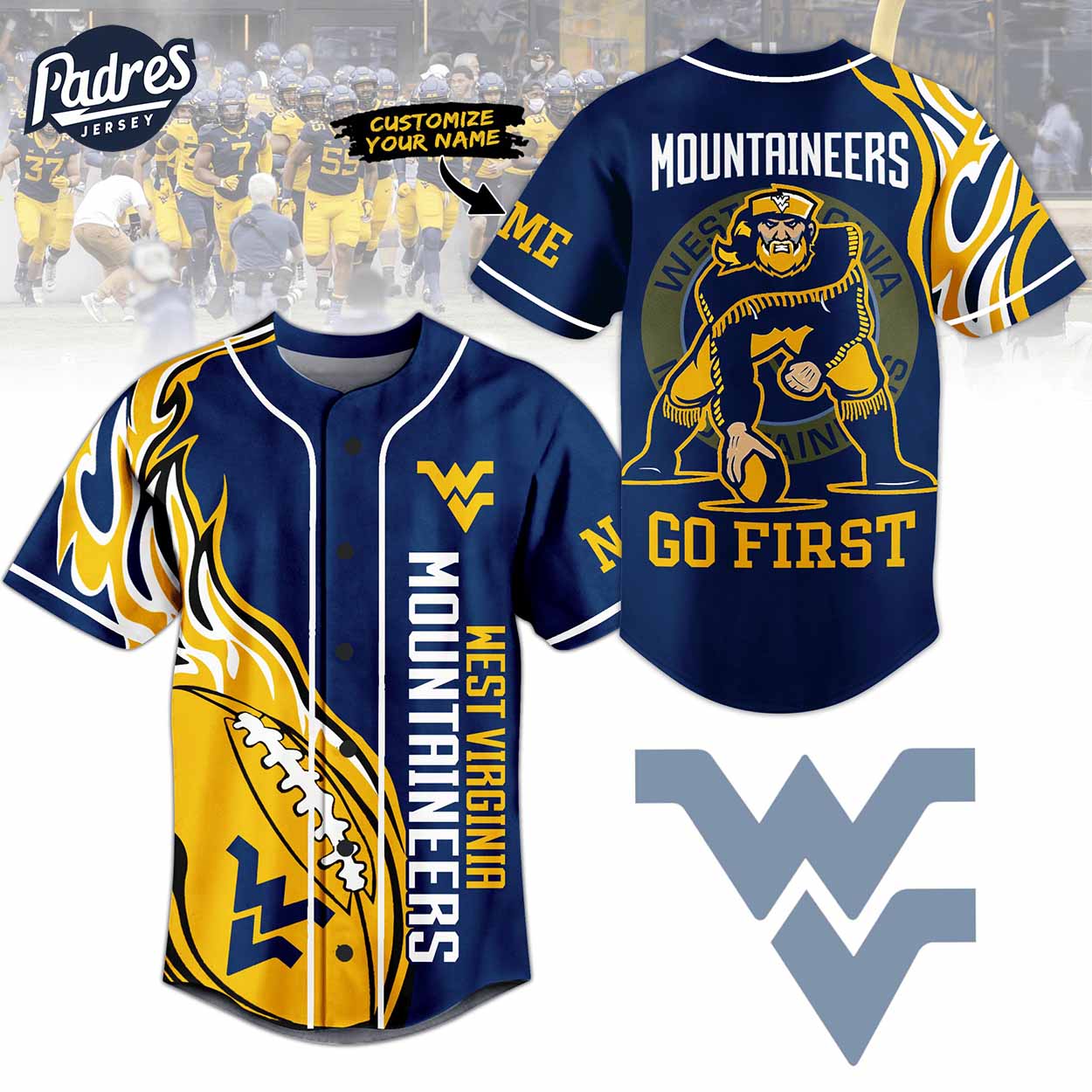 West Virginia Mountaineers Football Baseball Jersey Style - Padres Jersey Oasis: Elevate Your Baseball Style Game