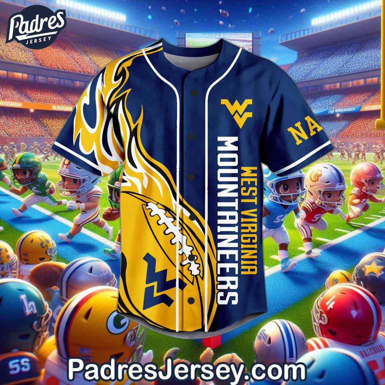 West Virginia Mountaineers Football Baseball Jersey Style - Padres Jersey Oasis: Elevate Your Baseball Style Game