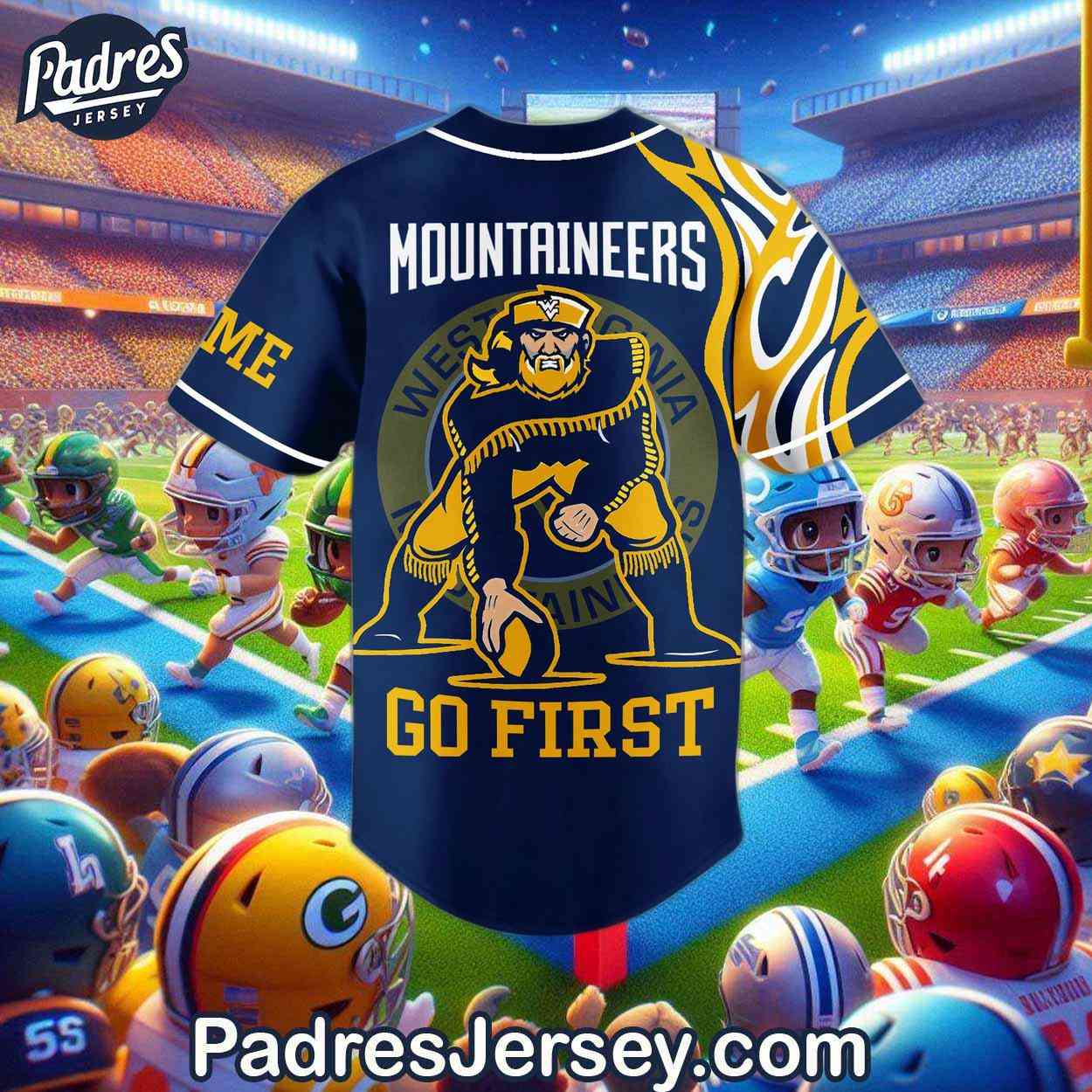 West Virginia Mountaineers Football Baseball Jersey Style - Padres Jersey Oasis: Elevate Your Baseball Style Game
