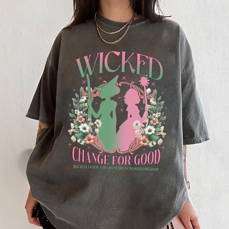 Wicked Change For Good Glitter Shirt, Defy Gravity Broomstick Magic Wand Shirt, Wicked Shirt, Wizard of Oz, Gift For Christmas