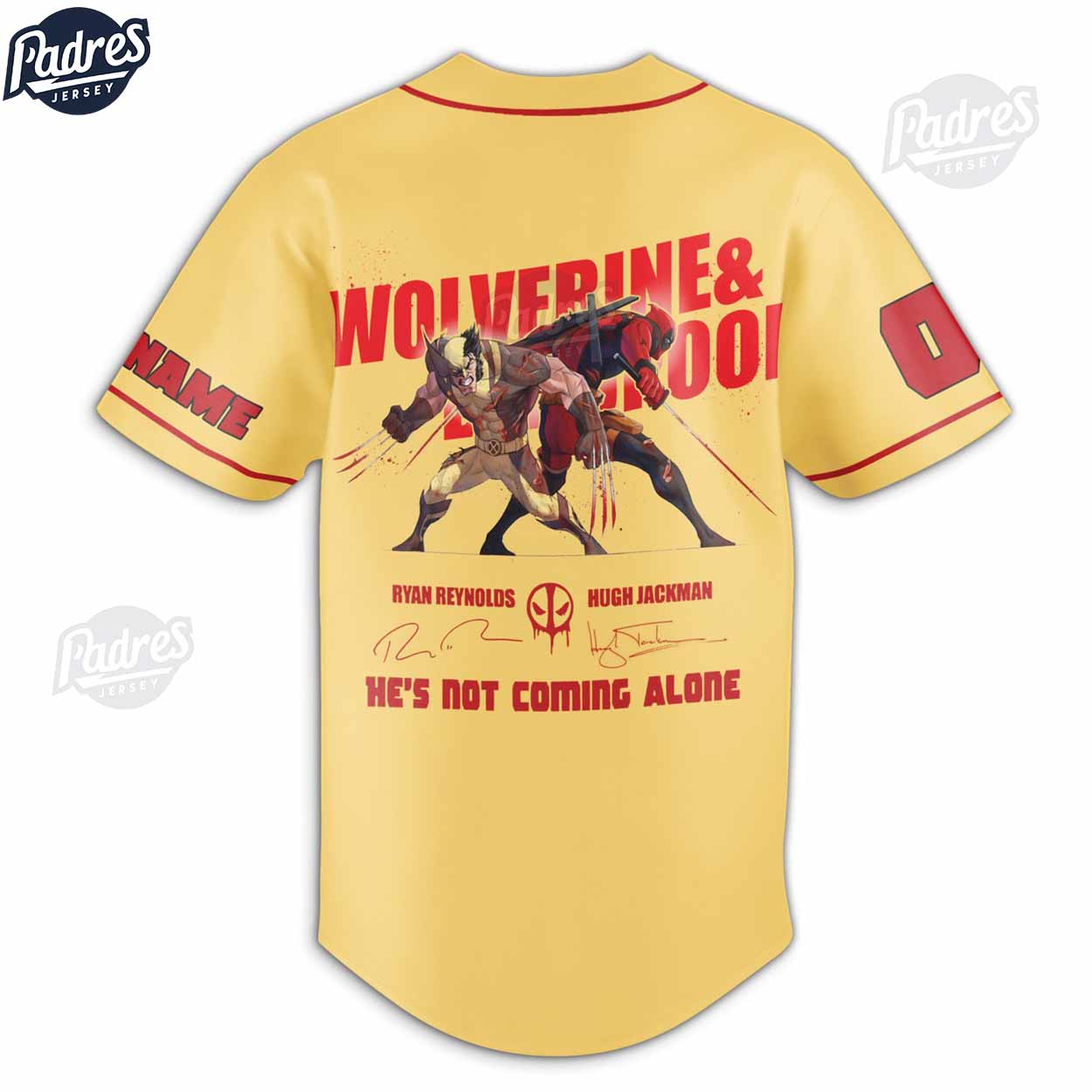 Wolverine & Deadpool He's Not Coming Alone Personalized Baseball Jersey Shirt - Padres Jersey Oasis: Elevate Your Baseball Style Game
