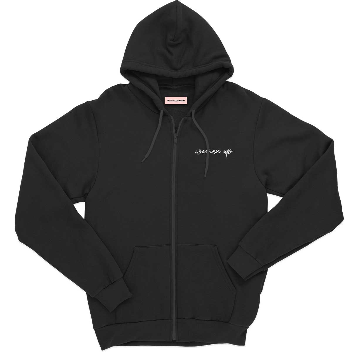 Woman Up Embroidered Detail Zipped Hoodie