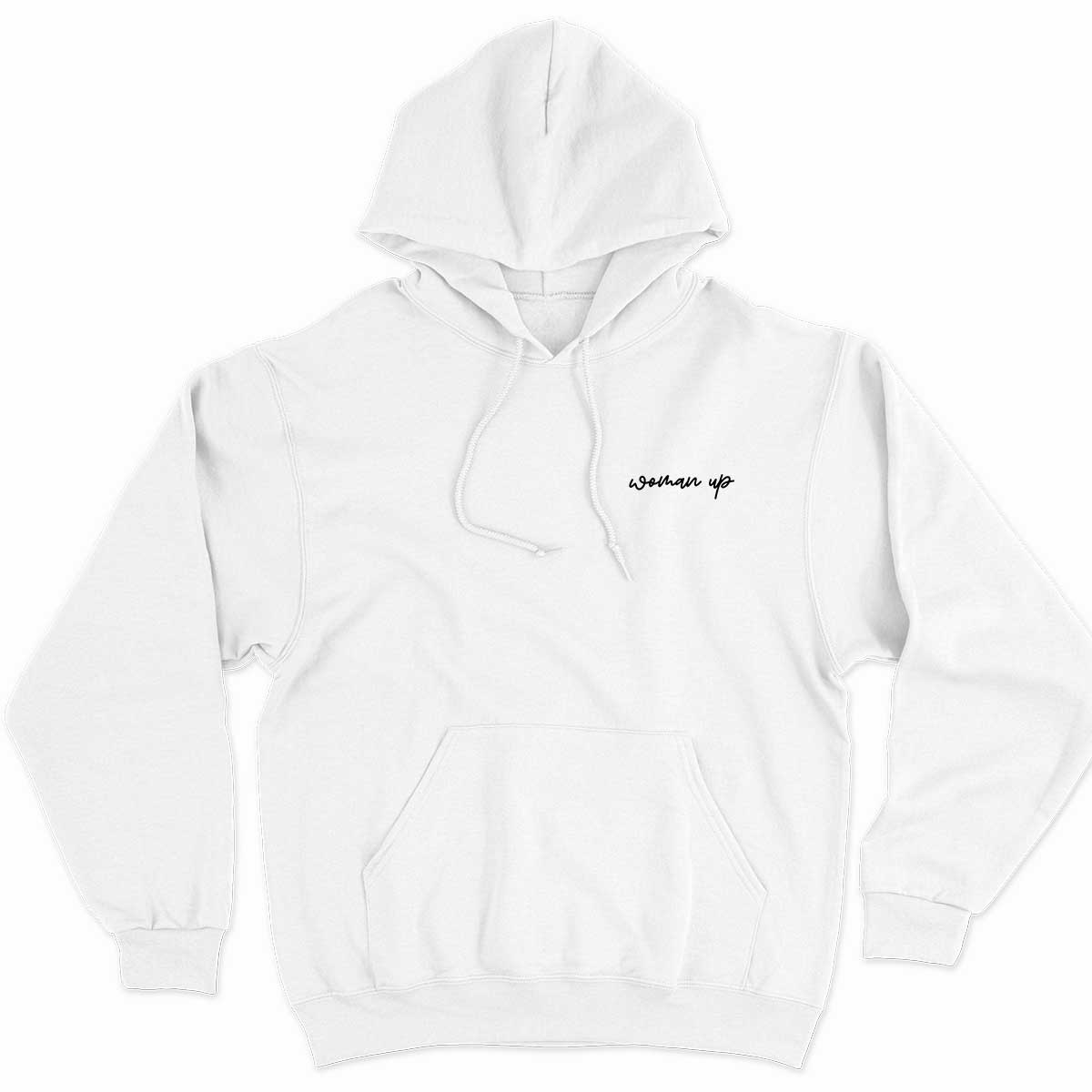 Woman Up Embroidery Detail Hoodie