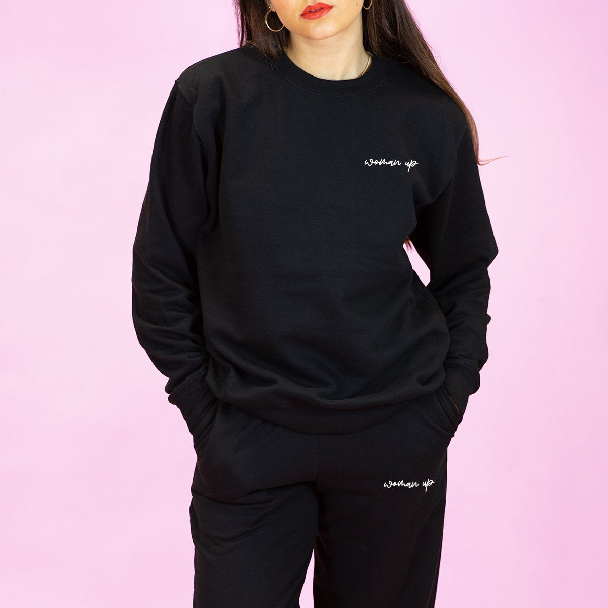 Woman Up Embroidery Detail Sweatshirt
