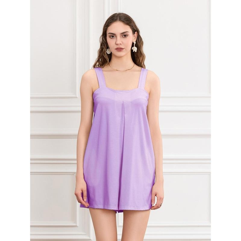 Women Casual Summer Rompers Overalls Solid Color Sleeveless Backless Shorts Jumpsuits Playsuits Streetwear with Pockets Womenswear Check Light Polyester