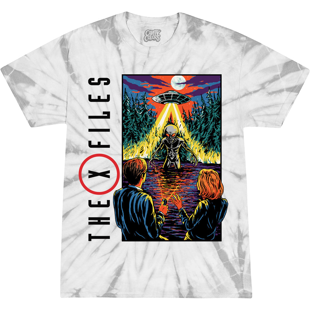 X-FILES: '90s TV - T-SHIRT (GREY ALIEN TIE DYE)