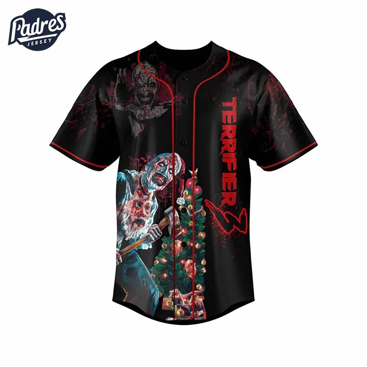 You Never Forget Your First Kill Terrifier 3 Baseball Jersey - Padres Jersey Oasis: Elevate Your Baseball Style Game