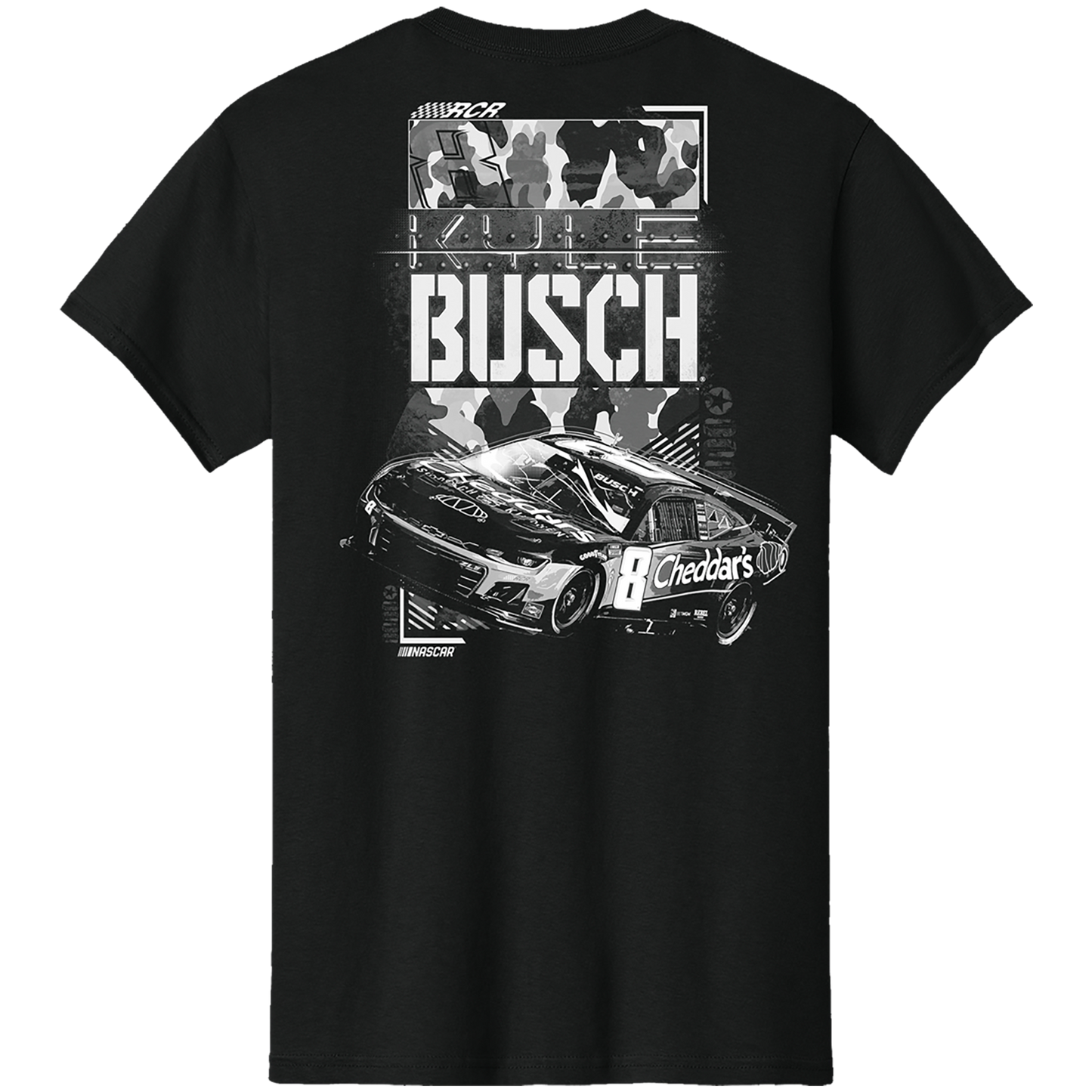 KYLE BUSCH #8 CHEDDAR'S BLK TONAL TEE