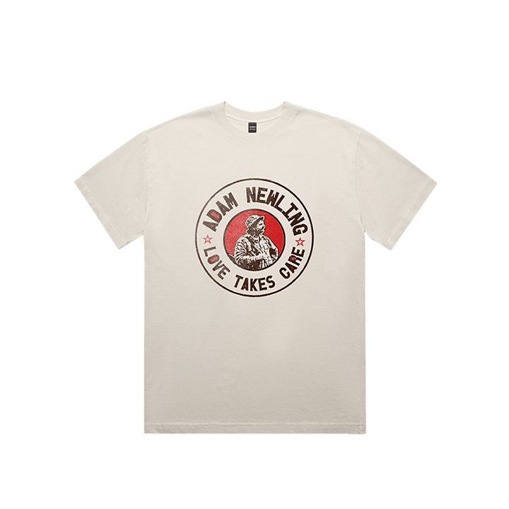 Adam Newling / Love Takes Care Tee (Faded Bone)