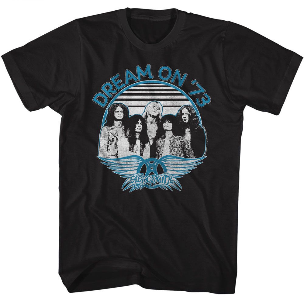 Aerosmith - Dream On Blue And White Boyfriend Tee