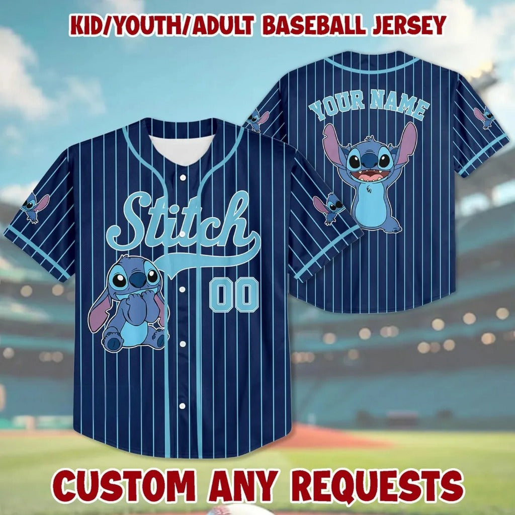 Custom Name And Number Stitch Blue Vertical Baseball Jersey