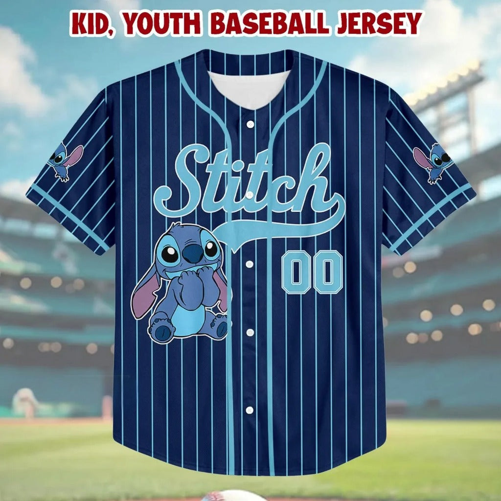 Custom Name And Number Stitch Blue Vertical Baseball Jersey