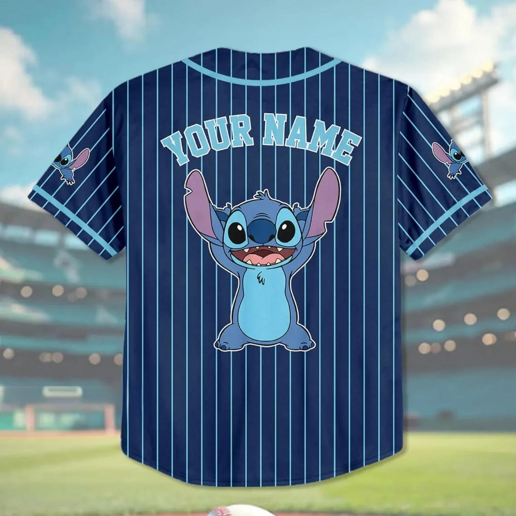 Custom Name And Number Stitch Blue Vertical Baseball Jersey