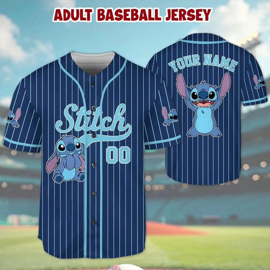 Custom Name And Number Stitch Blue Vertical Baseball Jersey