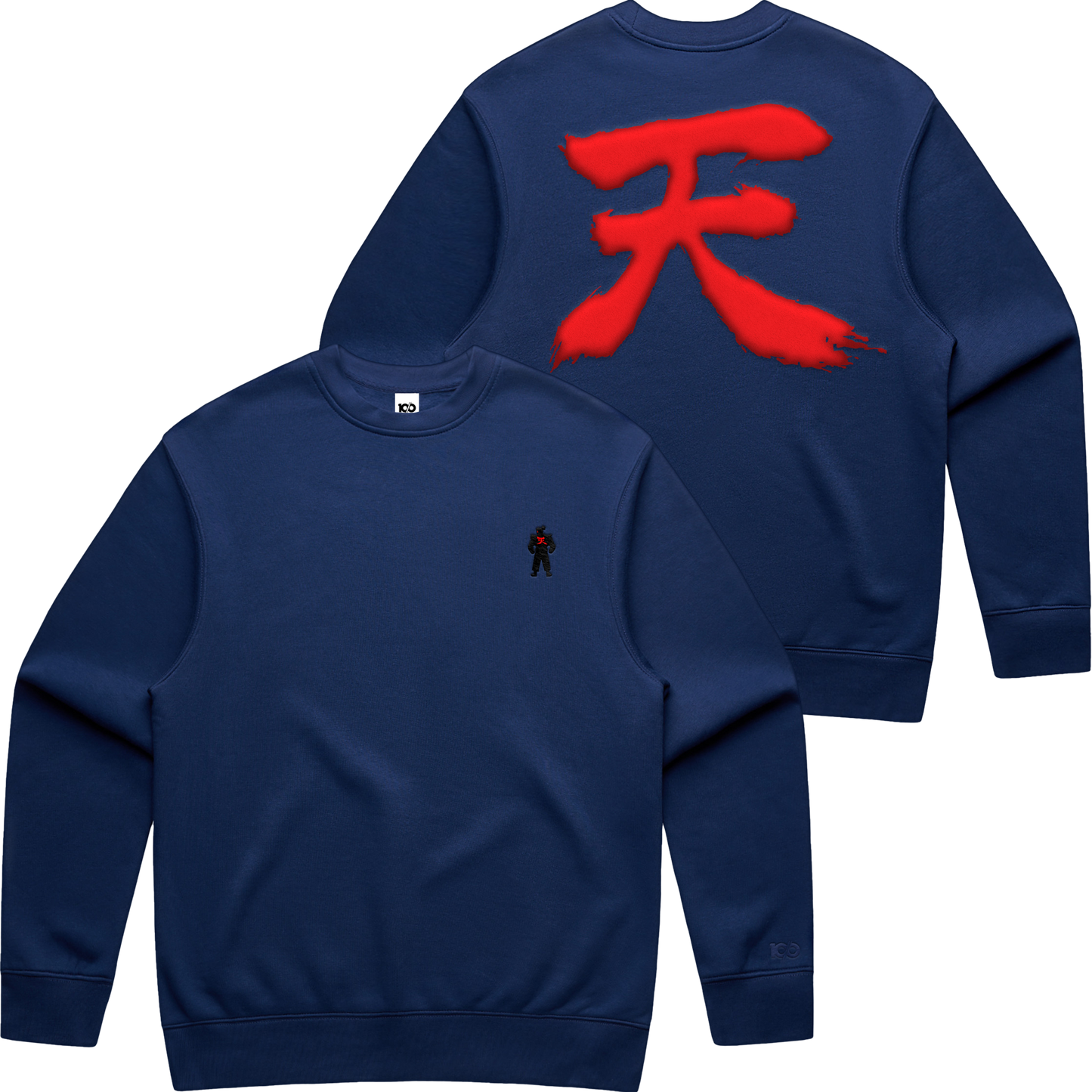 STREET FIGHTER - 'Akuma Heaven' Premium Crew Neck Sweatshirt - Navy