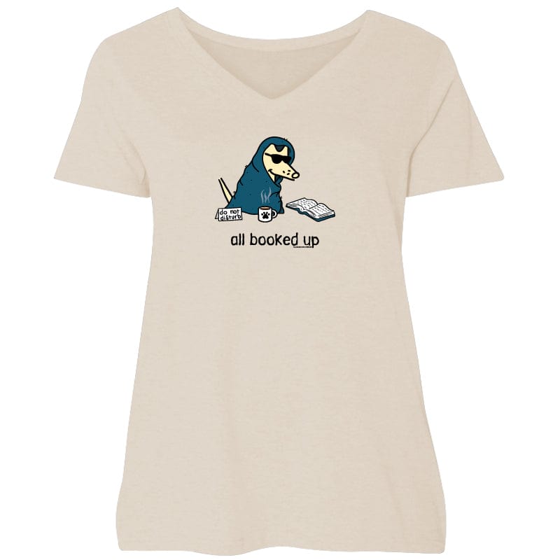 All Booked Up - Ladies Curvy V-Neck Tee