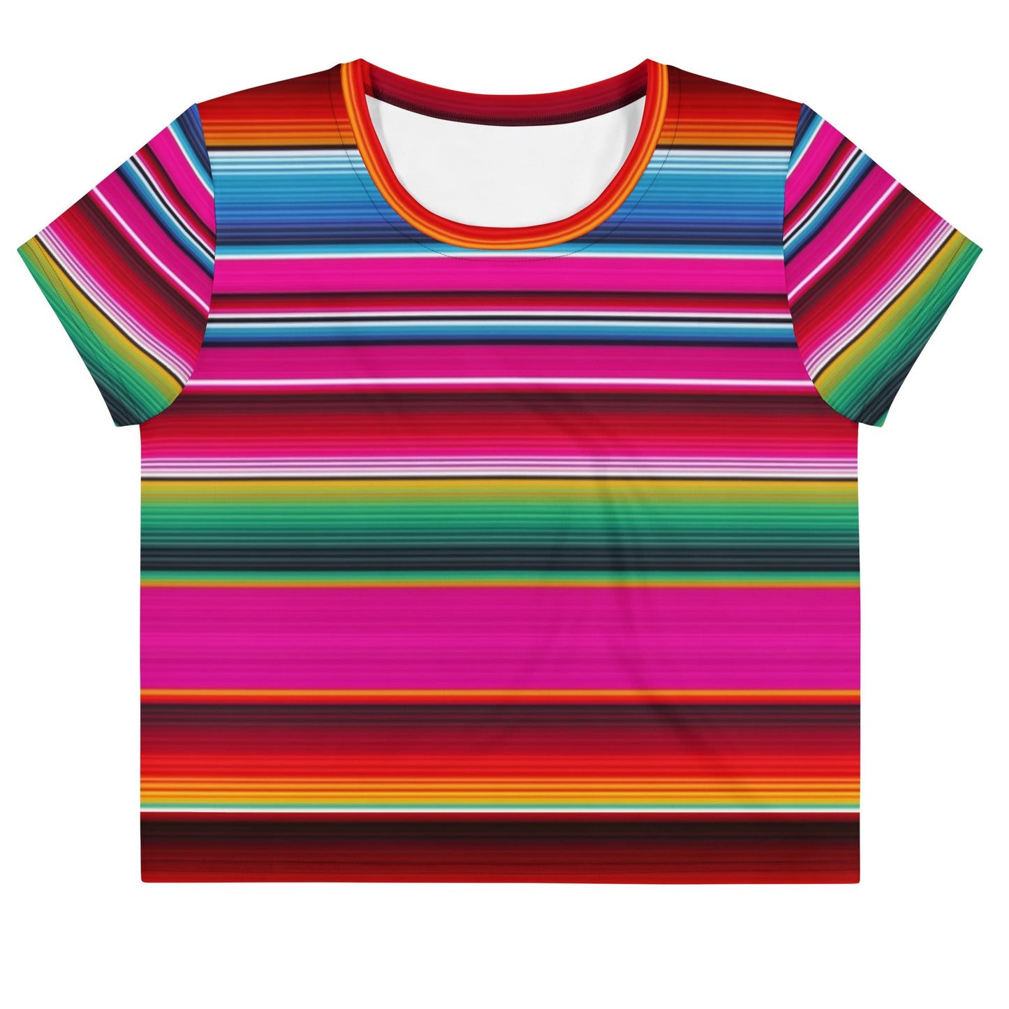 Hot Pink Serape WomenÃ¢â‚¬â„¢s All-Over Print Crop Tee