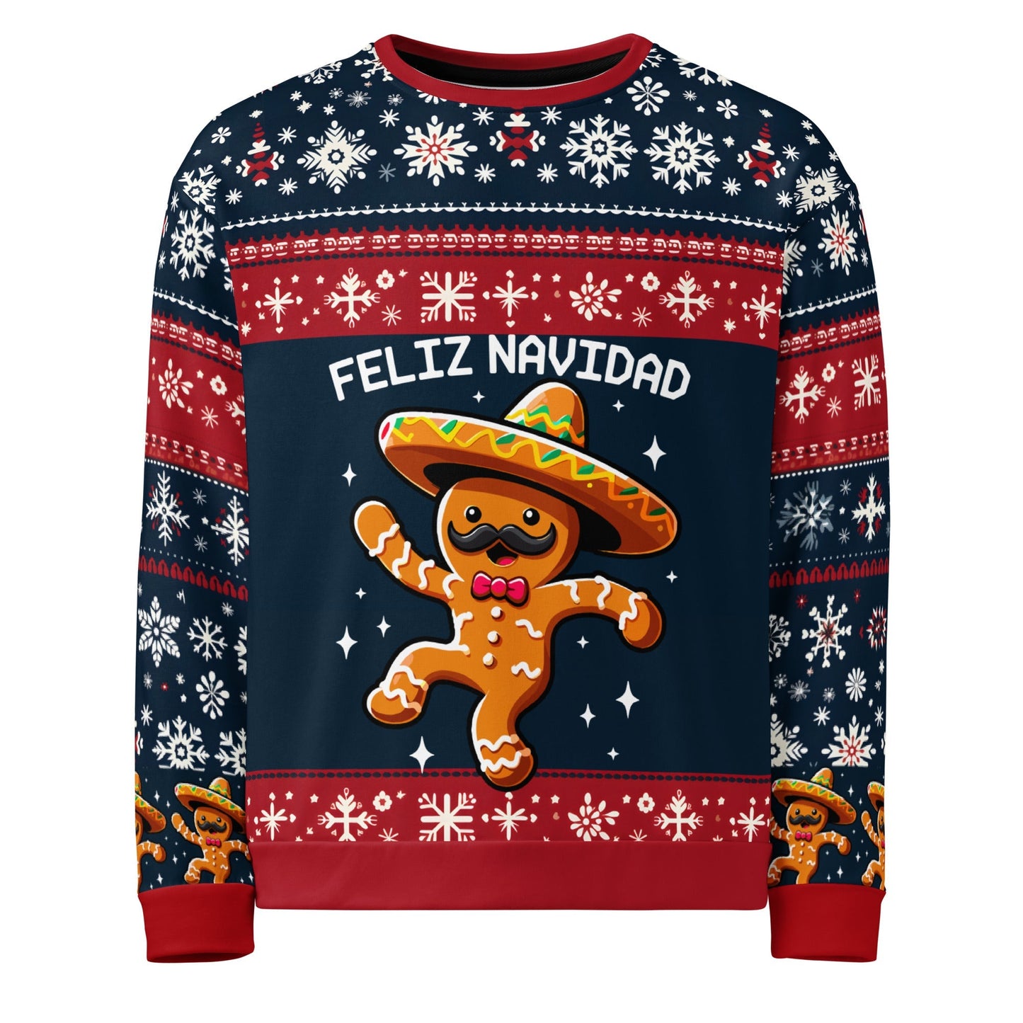 Gingerbread Cookie with Sombrero Feliz Navidad Sweatshirt