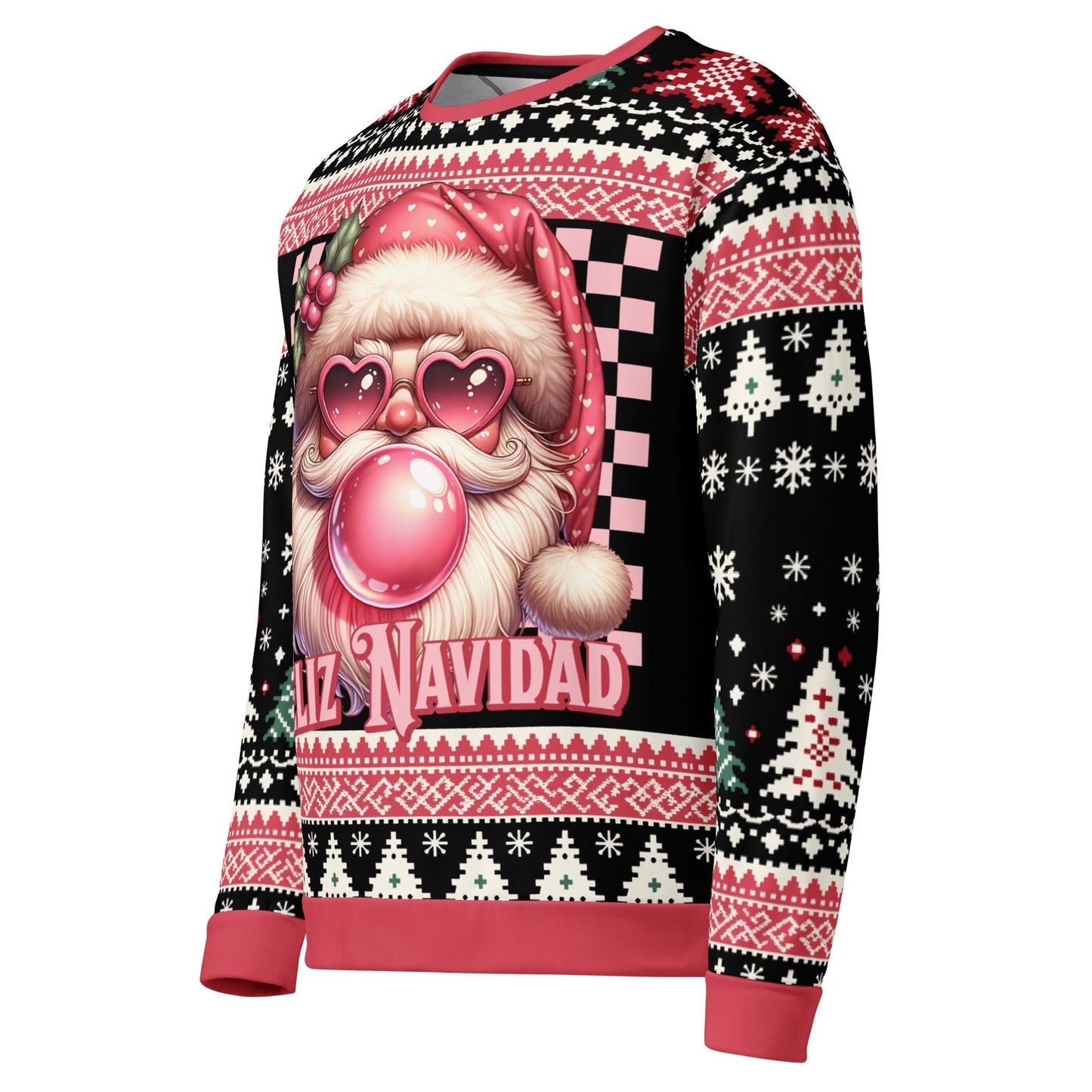 Santa Claus with Bubble Gum Feliz Navidad Sweatshirt