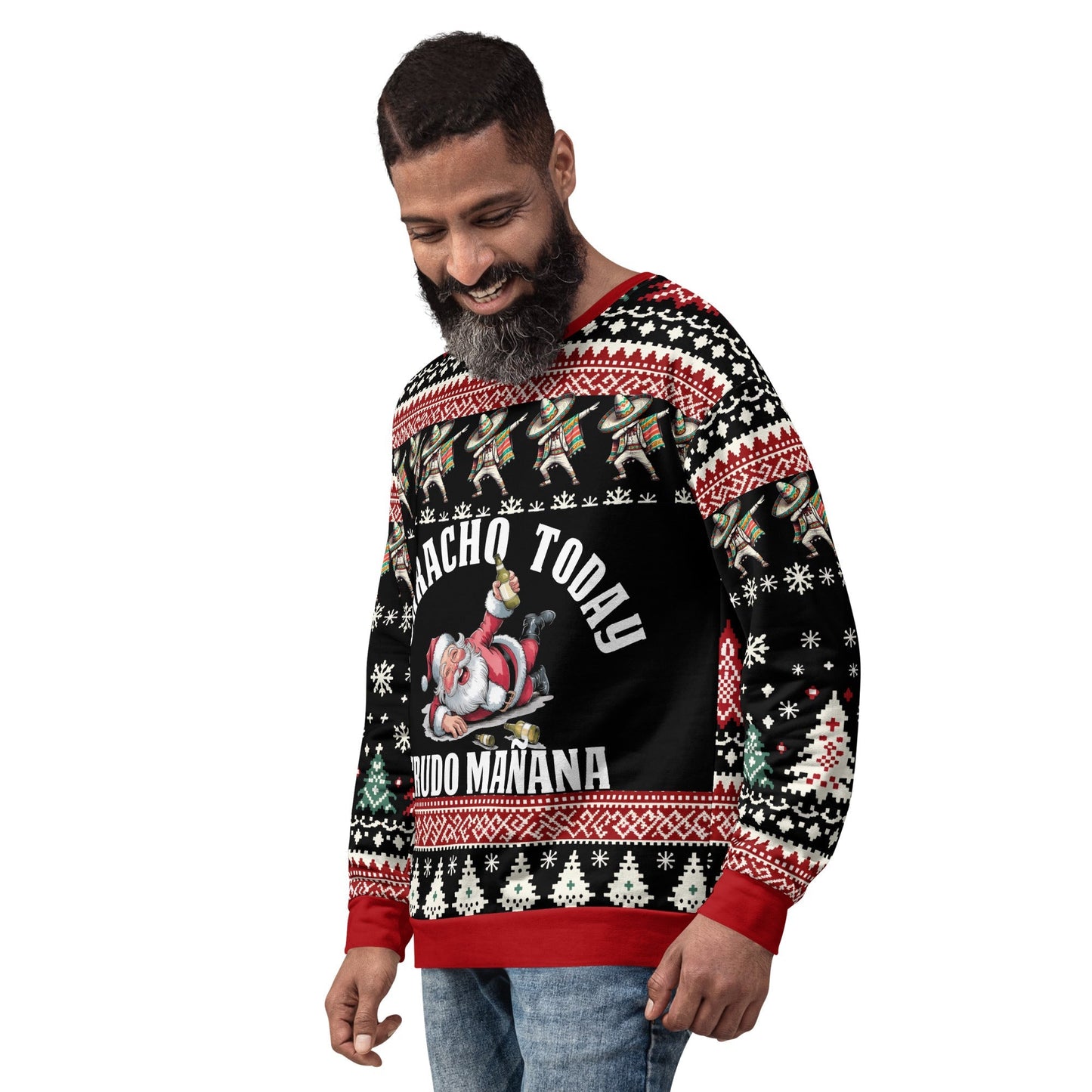 Borracho Today Crudo Manana Ugly Navidad Sweatshirt