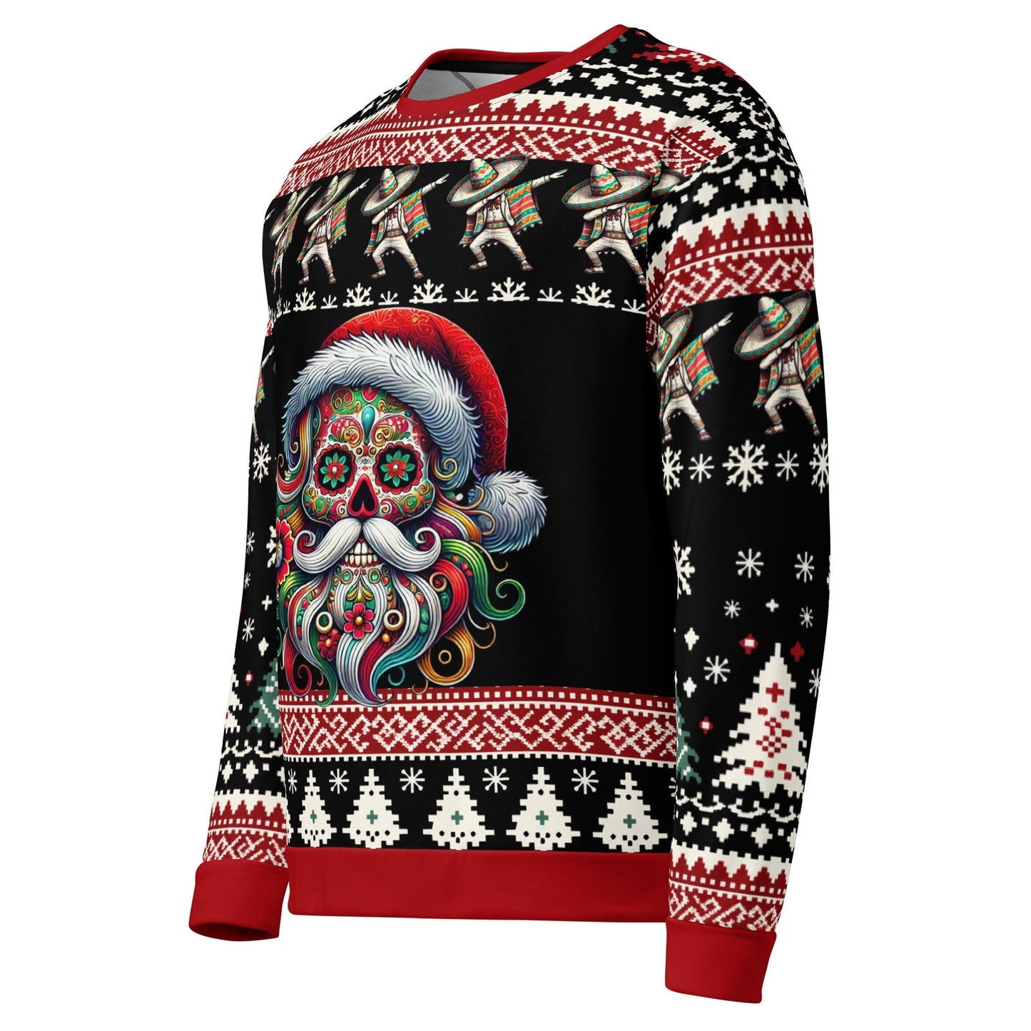 Santa Claus Mexican Sugar Skull Ugly Christmas Sweatshirt