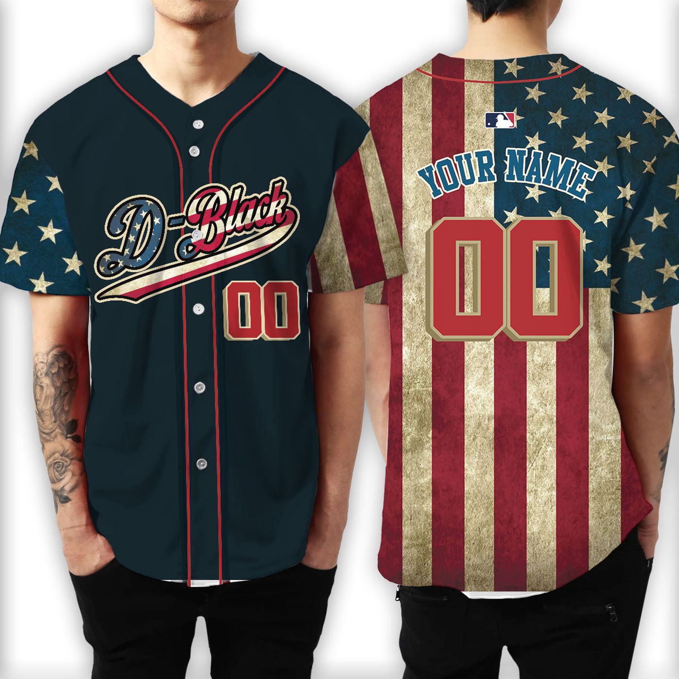 MLB Baseball Jersey Collection: America Flag Pack in Pattern - Personalized Baseball Shirt - Gift for Men Women - lylyprint.com