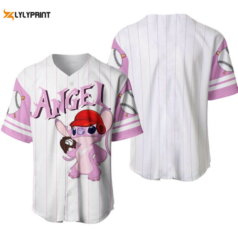 Angel Stitch Girlfriend All Over Print Pinstripe Baseball Jersey - lylyprint.com