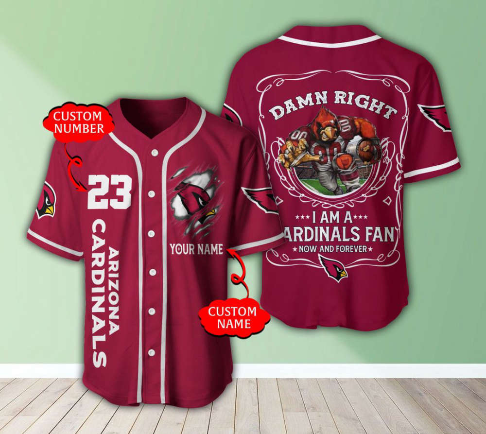 Arizona Cardinals Personalized Baseball Jersey - lylyprint.com
