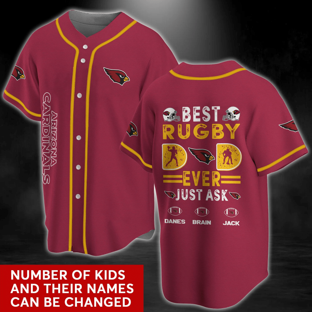 Arizona Cardinals Red Baseball Jersey Shirt with Personalized Name - Aopprinter