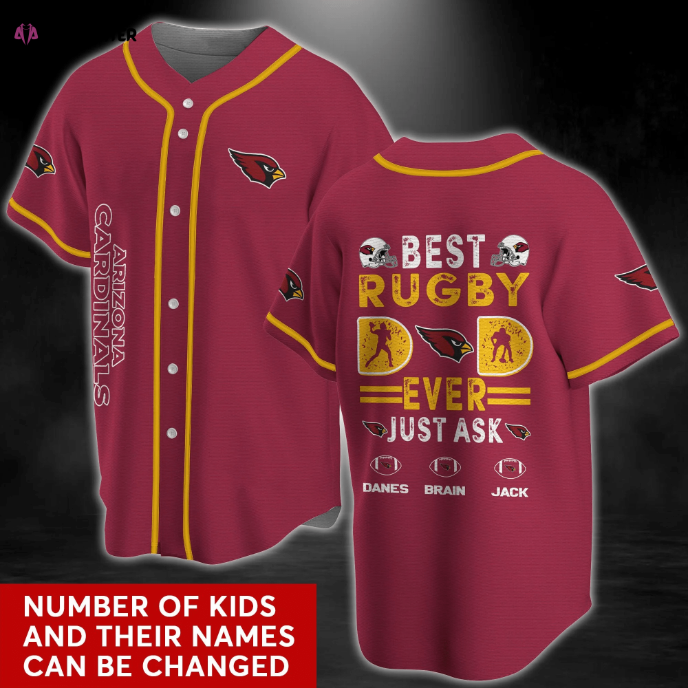Arizona Cardinals Red Baseball Jersey Shirt with Personalized Name - Aopprinter