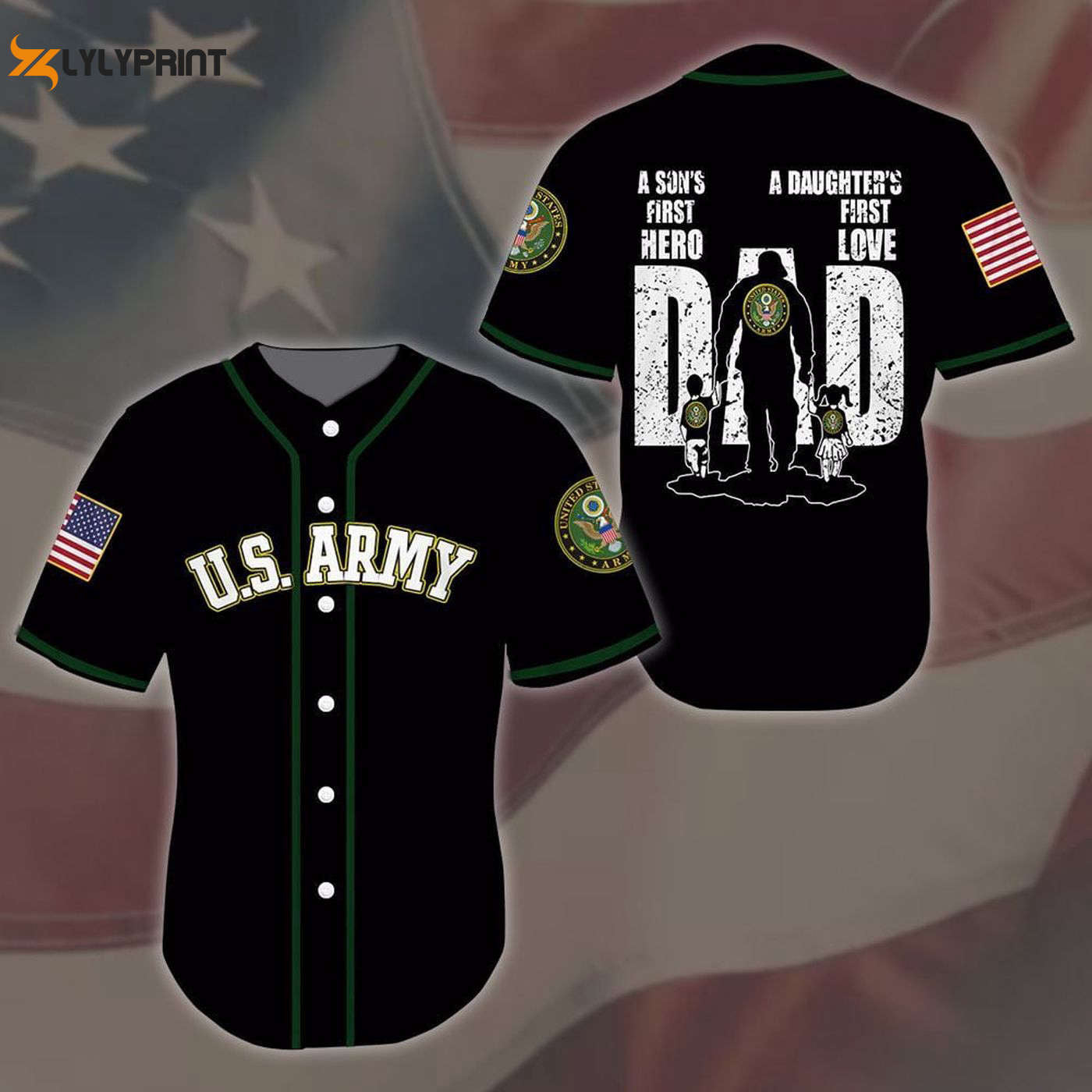 Army Dad And Son Daughter Baseball Tee Jersey Shirt - Gift for Men Women - lylyprint.com